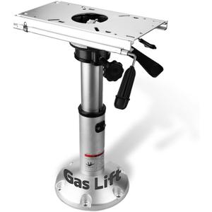 Gas Lift Boat Seat Pedestal with Slide Mount, Aluminum Adjustable Height from 14" to 20" Air-Powered Power-Rise Pneumatic Lifting Seat Pedestal