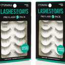 Cosmania Lashes for Days False Eyelashes (So Natural) - Easy to Apply, Natural Looking | Noticeably Fuller Looking Lashes | Adhesive Included (5 Pack/2 Pair - Black)