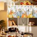 JasmineM Thanksgiving Valances Curtains for Living Room Fall Harvest Maple Leaves Rod Pocket Curtains for Bedroom Pumpkin Farm 54x18in