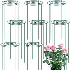 8 Sets Peony Support Cage,14"Diax32"High Heavy Duty Metal Plant Support
