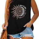 Plus Size Tops for Women Sleeveless Summer Tank Top Loose Fit Casual Tunics Shirts 2026 (Black)