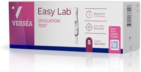 Versea Easy Lab Ovulation Midstream Tests, 5 Test Pack, 3 Minute Easy Read Result, Accurate Testing Kits, Easy Lab Home Test, Set of 2, Best By 06/30/2025