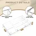 Briwooody Clear Acrylic Desk Drawer Organizer 11 x 6.1 x 1.38 Inch Storage Tray Organizer for Pens, Stationery, Desktop, Office, Bathroom, Kitchen, Makeup Supplies (6 Compartments)