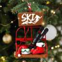 Skiing Christmas Ornaments Santa's Shoes Skis Ski Poles Resin Christmas Tree Ornaments for Ski Lover Friends Ski