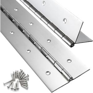 2 Pack Heavy Duty Piano Hinge 36 Inch x 2 Inch Width, 0.047'' Thick Stainless Steel Continuous & Piano Hinge for Cabinet, Door, Toolbox, Wooden Box, Metal Plate, Furniture, Industrial Project