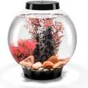 biOrb Classic 15 Complete Aquarium Set, Black, 4-Gallon Aquarium with Red Stone River Dcor and White LED Light