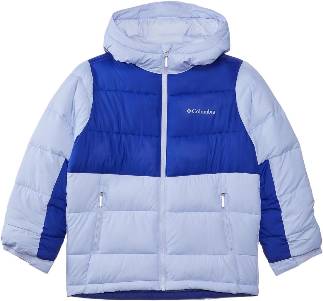 Columbia Boys' Pike Lake Ii Hooded Jacket (Medium, Snowdrift/Clematis Blue)