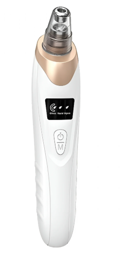 Blackhead Remover Vacuum - Professional Blackhead Extractor for Face with 3 Adjustable Suction Levels, USB Rechargeable Pore Cleaner, and 5 Interchangeable Probes (White)