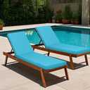 Only choice Outdoor Chaise Lounge Cushion Set of 2, 75" x 24" Lounge Chair Cushion Water-Resistant & Fade-Resistant for Lawn, Pool, Replacement Seat Cushion for Patio (Sky Blue)