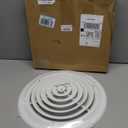 Therwen 1 Pcs 12 Inch Round Vent Cover, White Round Ceiling Diffuser with Screws HVAC Vent Duct Cover Replacement Exhaust Fan Covers for Home Office Kitchen Ventilation Use, Outer Dimensions 15-15/16"