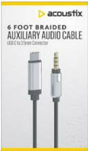 Acoustix™ Auxiliary Braided Audio Cable, 6 ft 