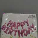 Accevo Pink Happy Birthday Banner,16 Inch Mylar Foil Letters Balloons Heart Pattern Balloons Happy Birthday Balloon for Kids, Child, Adults, Boys & Girls Birthday Party Decorations Happy Birthday Sign (Pink Wave Point)