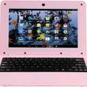 2025 Version 10.1 Inch Portable 8GB Computer Laptop PC Quad Core Android 6.0 Mini Netbook Slim and Lightweight Notebook YouTube Player Flash (Pink)
