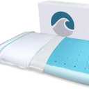 Bluewave Bedding Super Slim Max Cool CarbonBlue Gel Memory Foam Pillow for Stomach and Back Sleepers - Thin, Flat Design with Advanced Cooling (3.25-Inch Height, Standard Size)
