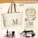 2 x TRSODD Mothers Day Gifts for Nana Personalized Best Nana Birthday Gifts for Women Tote Bag and Makeup Bag Set