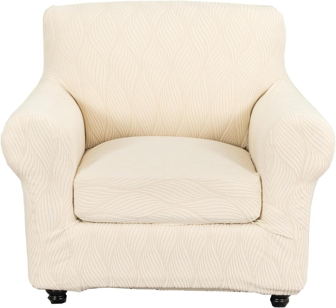 2 Piece Chair Covers Printed Sofa Covers Couch Covers Washable Armchair Sofa Couch Slipcover Furniture Protector with Elastic Bottom for Living Room (Armchair, 66), Small