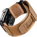 Nereides Compatible with Apple Watch Series 11 Band Series 10/9/8/7/6/5/4/SE/SE2/Ultra 3/2/1, Nylon Sports Strap with Woven Design for 49mm/46mm/45mm/44mm (L,Light Brown)