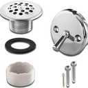 Trip Lever Bathtub Drain and Overflow Faceplate Trim Kit with Two Matching Screws, Easy to Install, Plated Chrome