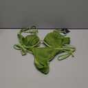 ZAFUL Women's Bikini Sets Ribbed Two Piece Swimsuits Underwire Adjustable Back Clasp Bathing Suit Side Tie Thong Swimwear (Medium, Green)
