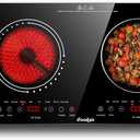 2 Burner Electric Cooktop Total Shard Power 2000W 110v, 24 Inch PF602SGB