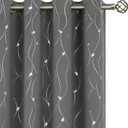 BGment Blackout Curtains for Bedroom/Living Room 84 Inch Length 2 Panels Set, Dark Grey Room Darkening Thermal Insulated Grommet Window Drapes with Pattern, Each Panel 52 x 84 Inch