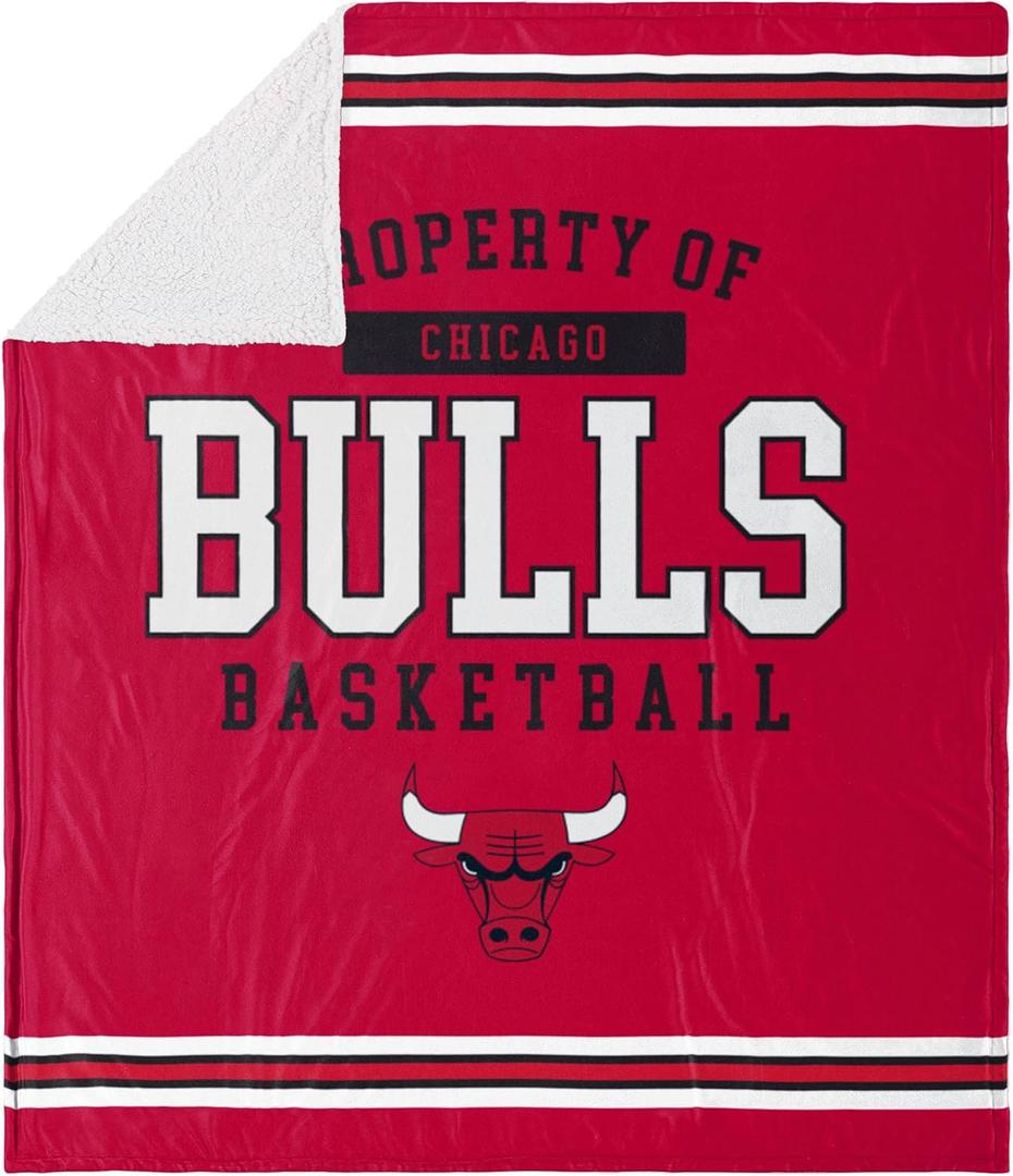 FOCO Unisex-Adult NBA Team Color Sherpa Fleece Blanket 60" x 70"