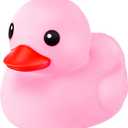 Honoson 6.89 Inch Giant Rubber Duck Big Rubber Duck Large Duckling Bath Toy with Squeaky Sound for Summer Baby Shower Birthday Party Favor Gift (Pink)