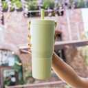 BrMate Resa 25oz 100% Leakproof Travel Tumbler w/Handle & Straw | Flexible SoftSip Straw | Silicone Sleeve for Durability | Stainless Steel | Cup Holder & Travel Friendly Water Bottle (Star Burst)
