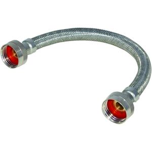 Eastman Steam Dryer Adapter Hose, 3/4 Inch F.I.P x 3/4 Inch F.I.P Connectors, 1 ft Braided Stainless Steel Hose, 41021, 2 Pack