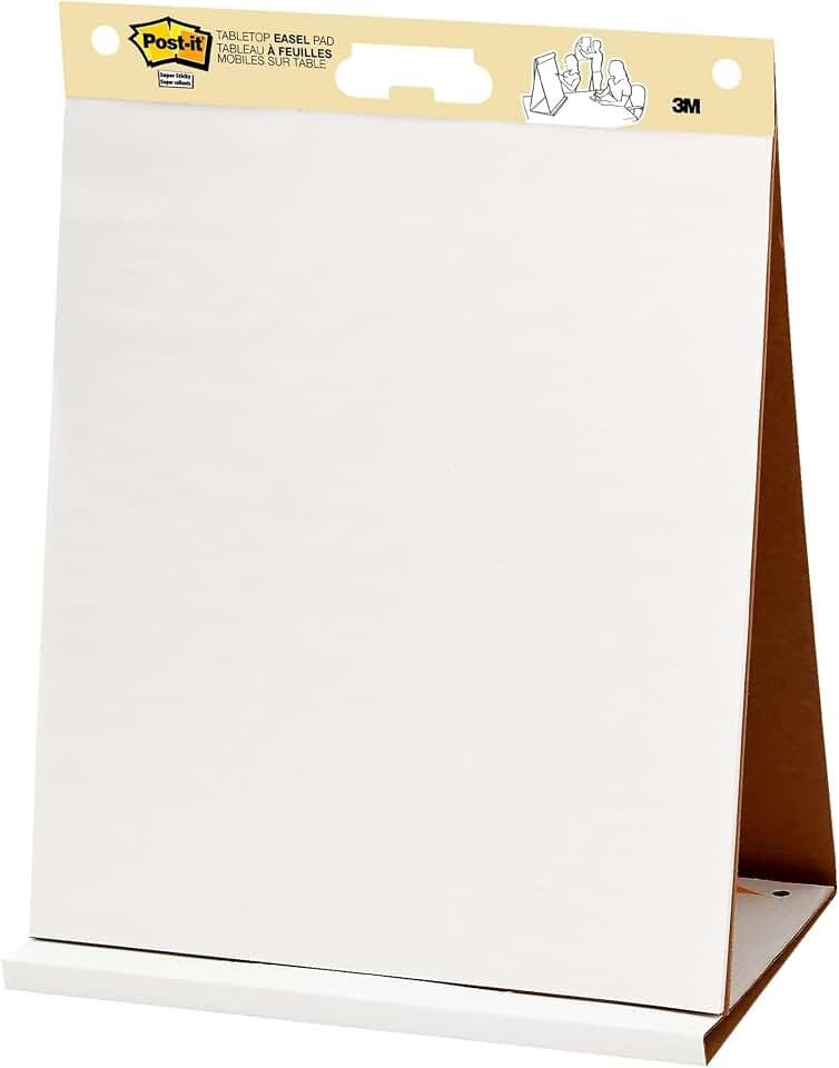 Post-it® Super Sticky Tabletop Easel Pad, 20" x 23", White, Pad of 20 Sheets