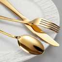 60 Piece Gold Silverware Set for 20, 18/0 Stainless Steel Heavy Forks Spoons and Knives Set, Mirror Finish Gold Flatware, Dishwasher Safe for Family Picnics Daily Gatherings
