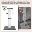 Cat Scratching Post 34 Inches Heavy Duty and Thicker Cat Scratching Post Cotton Rope with Hanging Ball and Mice Scratching Post for Indoor Cats and Adult(Grey)