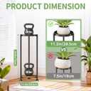 KMOTASUO 2 Tier Black Plant Stand Indoor for Large Tall Heavy Duty Planter, Multiple Sturdy Metal Flower Corner Rack for Narrow House Floor, Iron Vertical Level Round Orchi Holder Organizer, Modern