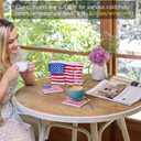 American Flag Coasters Set of 6, Modern Coaster Decor, Outdoor Patio Table Heat Insulation Resin Drink Home Cup Mat Decorations for Coffee Desk Tabletop Themed Gifts