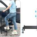 Medical Step Stool with Handle SUV Car Elderly Handicap Steps for RV Mobile Home with Handrail for Adults Seniors Bariatric Metal Stepping Stool Safety Step Assist Adjustable 300lb Foot Stool