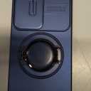 for Samsung S25 FE Case with Slide Camera Cover and Rotating Kickstand Ring, Slim Magnetic Shockproof Accessories Phone Case for Samsung Galaxy S25 FE (Blue)