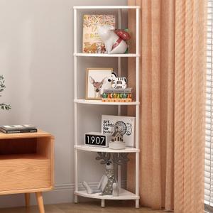 5 Tier Corner Shelf Stand, 44.1" Kitchen Shelf Organizer with Metal Frame, Small Corner Shelf for Bathroom Organization & Storage, Marble White Corner Shelf for Kitchen Decor Accessories