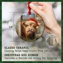 5 x Highland Cow Christmas Ornament 2025 - Cute Farm Animal Peeking with Santa Hat Decoration - Rustic Farmhouse Cattle Decor, Gifts for Cow Lovers, Women, Kids, Family