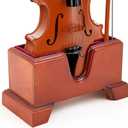 Yinkin Handcrafted Wooden Violin Stand with Bow Holder - Solid Violin Floor Display Stand, Soft Velvet Protection, Elegant Design for Home, Studio or Stage