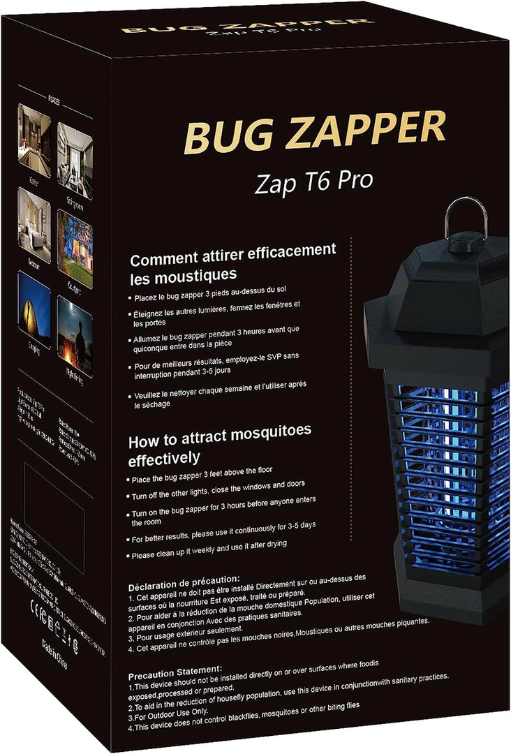 Electric Bug Zapper Fly Traps Mosquito Killer Bug Zapper Outdoor, Mosquito Zapper with LED Light