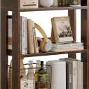 ALISENED 3-Tier Small Bookshelf with Wheels, Bedside Cart Library Cart, Rolling Bookcase for Small Space, Movable Standing Storage Shelves for Living Room/Bedroom/Office, Rustic Brown, Large