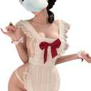 Sexy French Maid Costume for Women - Lace Babydoll Apron, Anime Cosplay Lingerie, Halloween Fancy Dress