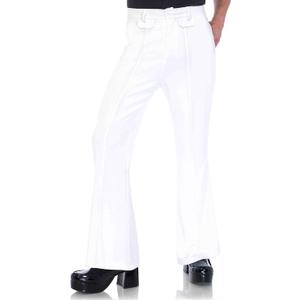 Leg Avenue Men's Bell Bottom Disco 70s Pants (Medium-Large, White)