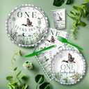 One Lucky Duck Birthday Party Supplies Decorations - Mallard Duck Hunting First Birthday Table Decorations Tableware, Paper Plate, Cup, Napkin, Fork | 24 Guests (1)