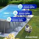 AQUASTRONG Sand Filter Pump for Above Ground Pool, Pool Pumps Above Ground with Timer, Pool Sand Filter with 6-Way Valve,Improved Circulation and Filtration,12in, up to 9000 Gallons