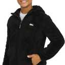 Eddie Bauer Boys' Quest Plush High Pile Faux Sherpa Hooded Jacket (Black, XS)