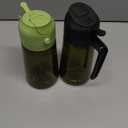 Vakoo 2 in 1 Oil Sprayer and Oil Dispenser for Kitchen - 16oz/470ml Light-Blocking Dark Glass Olive Oil Spray Bottle for Cooking, Air Fryer, Salad & BBQ (Black&Green)