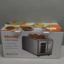 Mecity 4 Slice Toaster Touch Screen 1.5" Long Slot, Stainless Steel Smart Bread Toaster for Bagel Muffin Waffle Gluten Free Breads, Timer, Defrost, Reheat, 120V 1400W