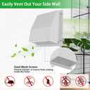 8 Inch Galvanized Steel Hooded Wall Vent Cover with Screen & Damper - Outdoor Exhaust Vent Cap for Dryer, Bathroom Fan, Range Hood, HVAC Duct - Includes Aluminum Foil Tape & Clamps