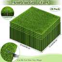 TURSTIN 18 Pieces Artificial Grass Mat 12 x 12 Inch Synthetic Grass Square Mats Indoor Outdoor Patio Flooring Fake Turf Patch Tiles Realistic Grass Rug for DIY Crafts Miniature Garden, Spring Grass